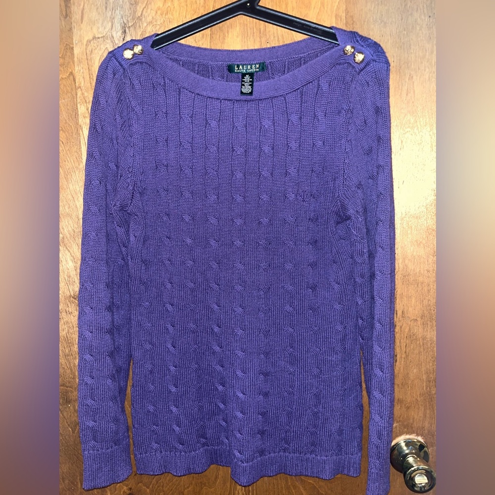 Ralph Lauren Purple Cable Knit Sweater
